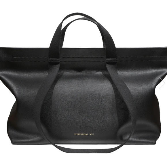 EXPRESSIONS NYC SOHO TOTE | Black |Vegan Leather | Shoulder Bag | - Picture 1 of 14